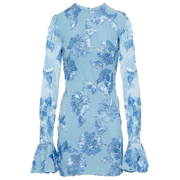 Rotate Dresses & Skirts - Rotate Appliqued Bridal Floral Open Back Mesh Minidress Size 40